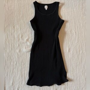 GAP Black Ribbed Midi Dress